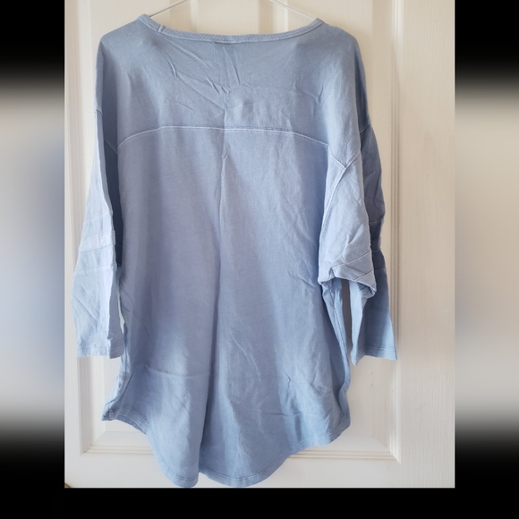 Blue Pink Victoria Secret 3/4 sleeve top - Picture 2 of 4